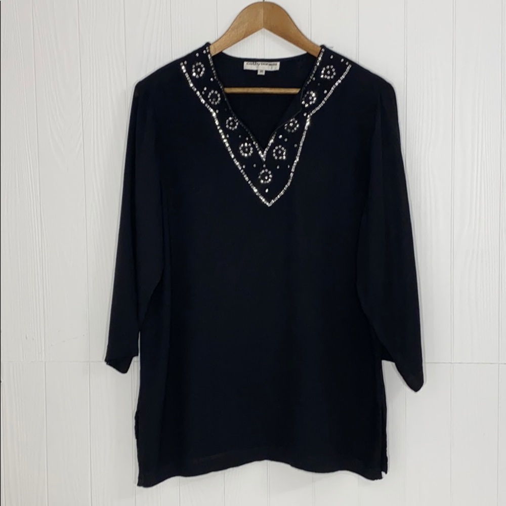 Cathy Daniels | Sequin Embellished Black Tunic